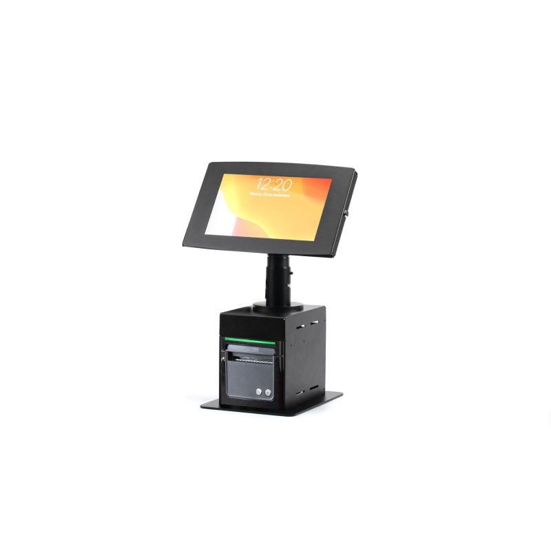 Kiosco Compacto Pida su Turno y Check-in Tablet Tipo Cuadro e Impresora Cubierta
